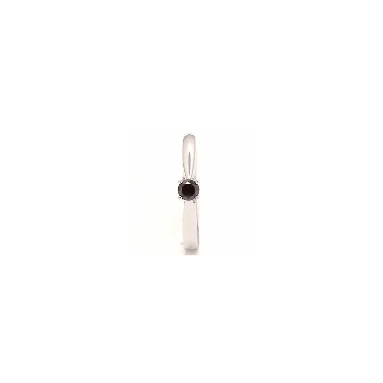 svart diamant ring i 14 karat hvitt gull 0,20 ct