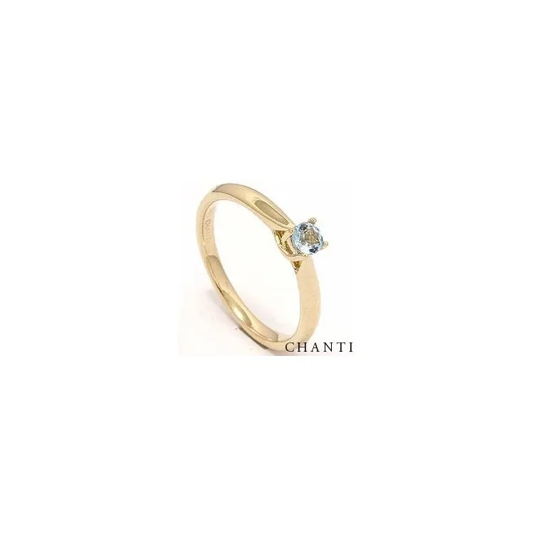 topas ring i 14 karat gull 0,25 ct