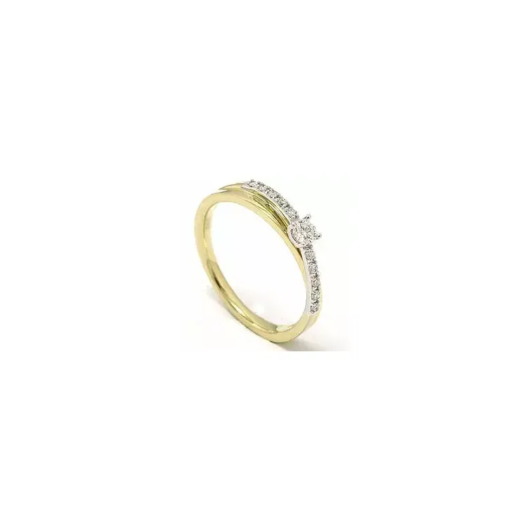 diamant ring i 14 karat gull og hvitt gull 0,20 ct
