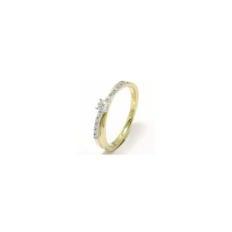 diamant ring i 14 karat gull og hvitt gull 0,20 ct