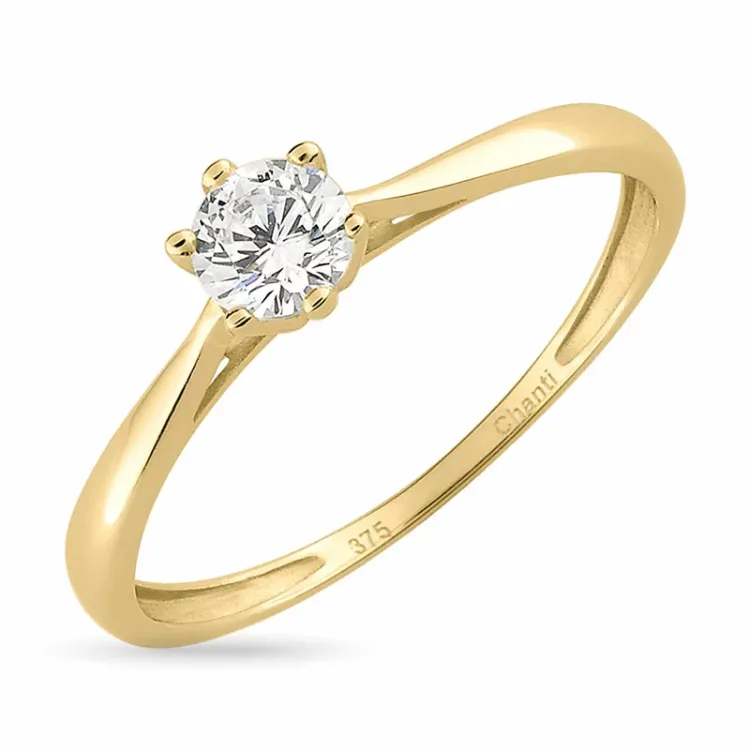 smal solitairering i 8 karat - Gold Collection