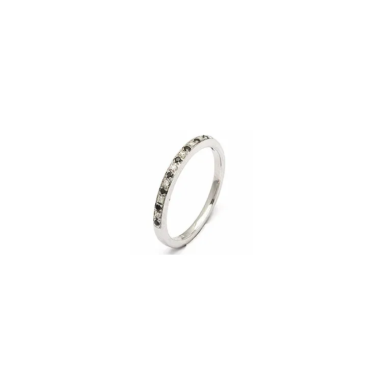 svart diamant alliansering i 14 karat hvitt gull 0,04 ct 0,05 ct