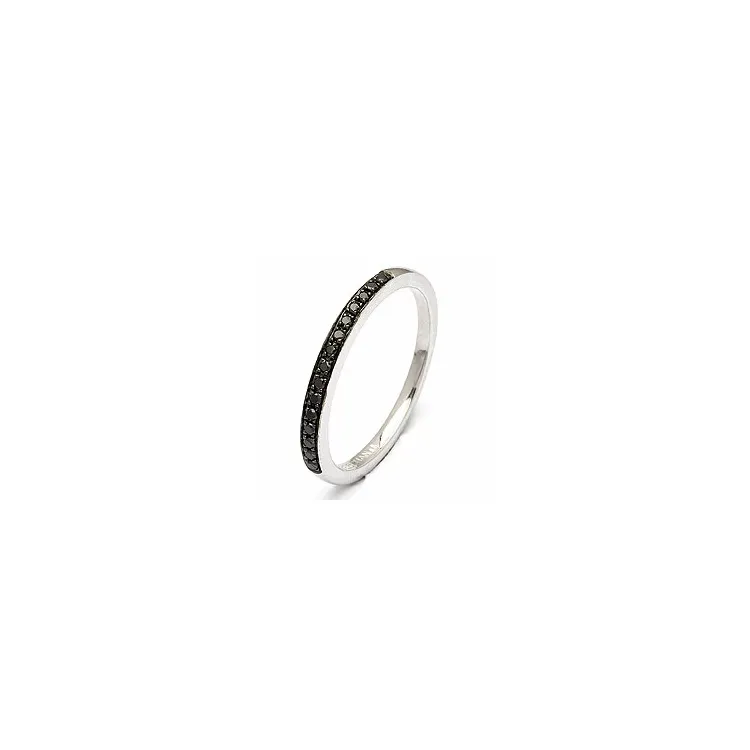 svart diamant ring i 14 karat hvitt gull 0,09 ct 