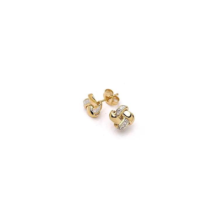 gull øredobber i 9 karat gull med rhodium med zirkon