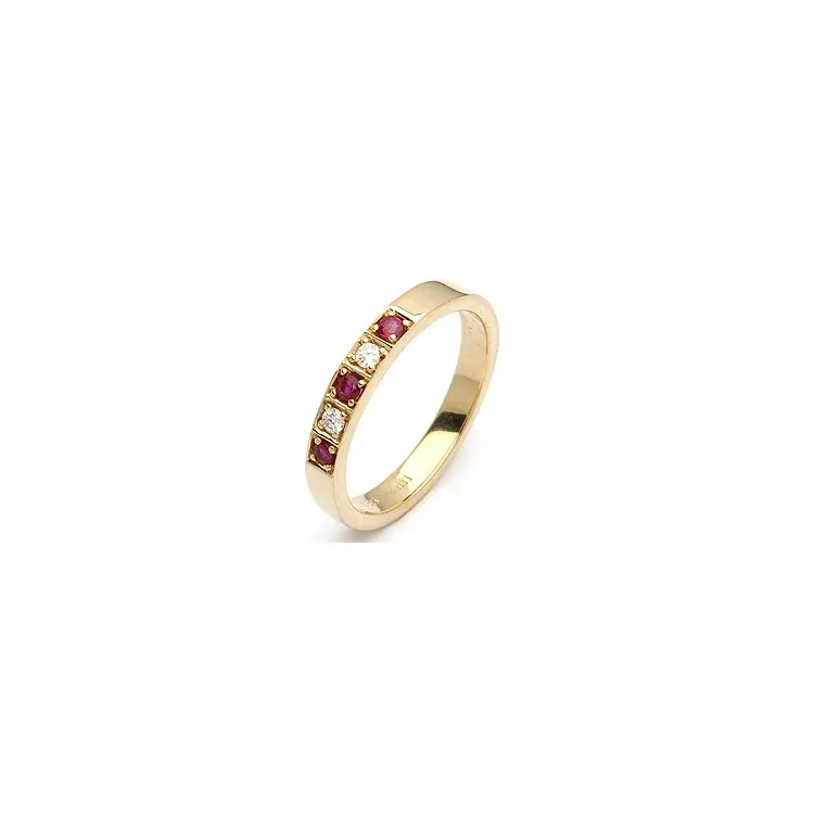 rød rubin alliansering i 14 karat gull 0,06 ct 0,15 ct