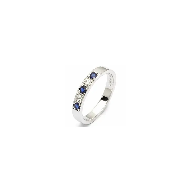 safir alliansering i 14 karat hvitt gull 0,10 ct 0,24 ct