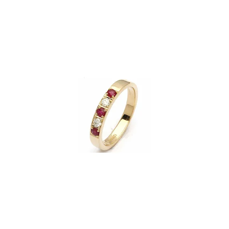 rubin alliansering i 14 karat gull 0,10 ct 0,24 ct