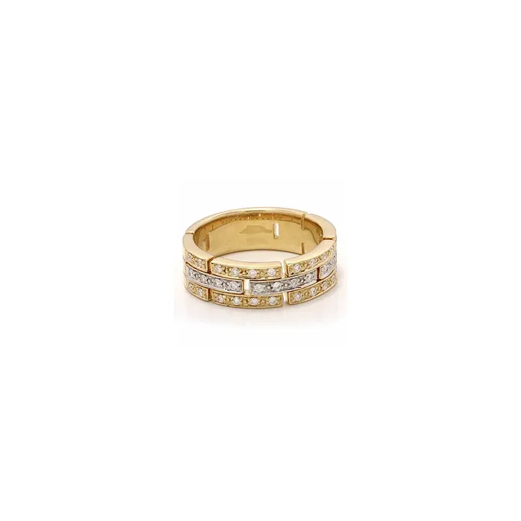 diamant gull ring i 14 karat gull og hvitt gull 0,29 ct