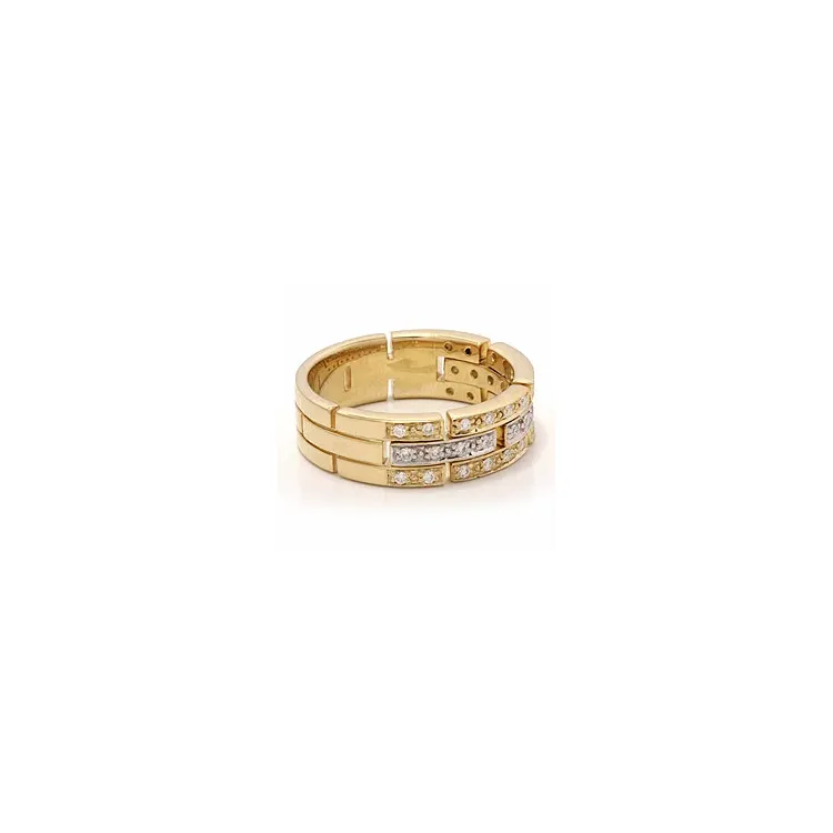 diamant gull ring i 14 karat gull og hvitt gull 0,29 ct