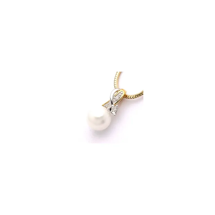 perle anheng i 9 karat gull med rhodium