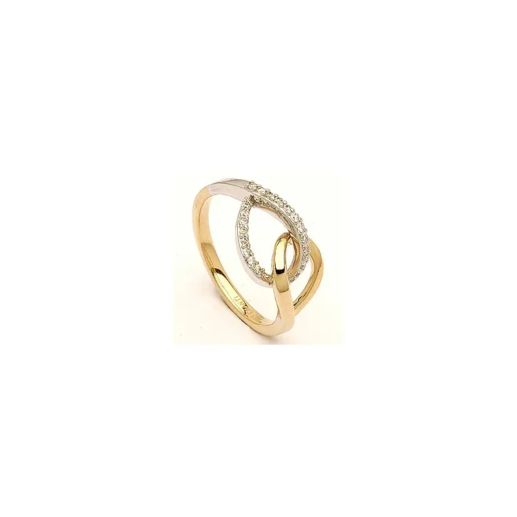 bestillingsvare - diamant ring i 14 karat gull og hvitt gull 0,13 ct