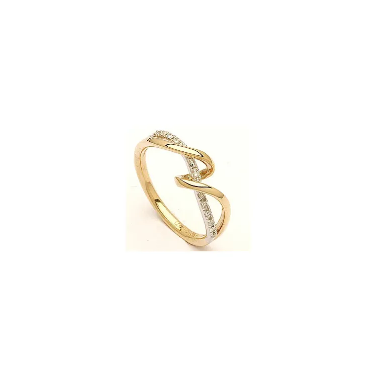 bestillingsvare - diamant ring i 14 karat gull og hvitt gull 0,09 ct