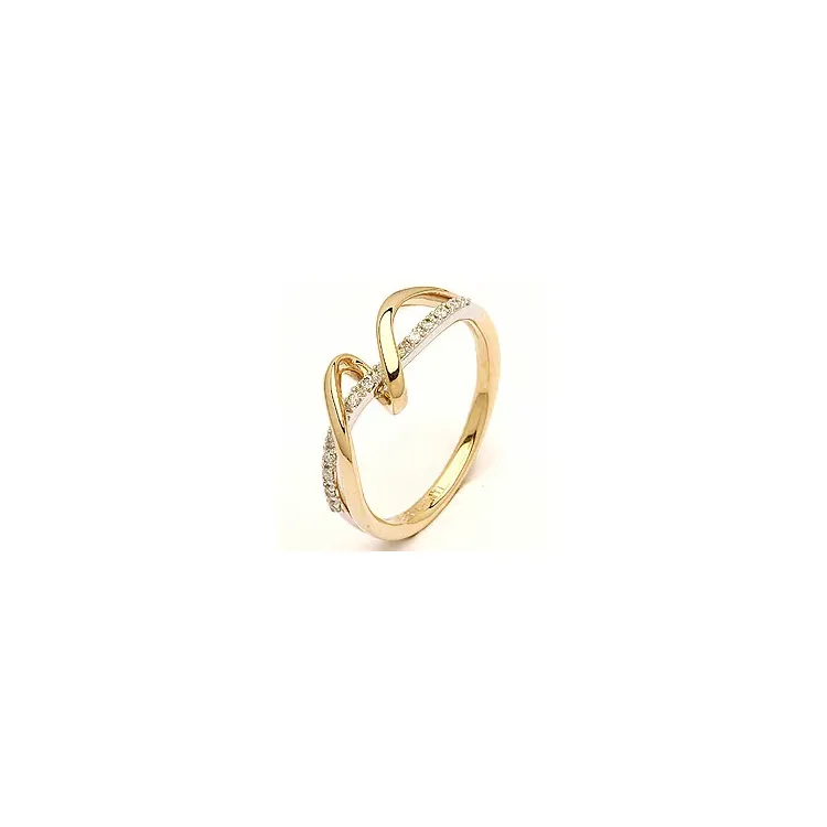 bestillingsvare - diamant ring i 14 karat gull og hvitt gull 0,09 ct