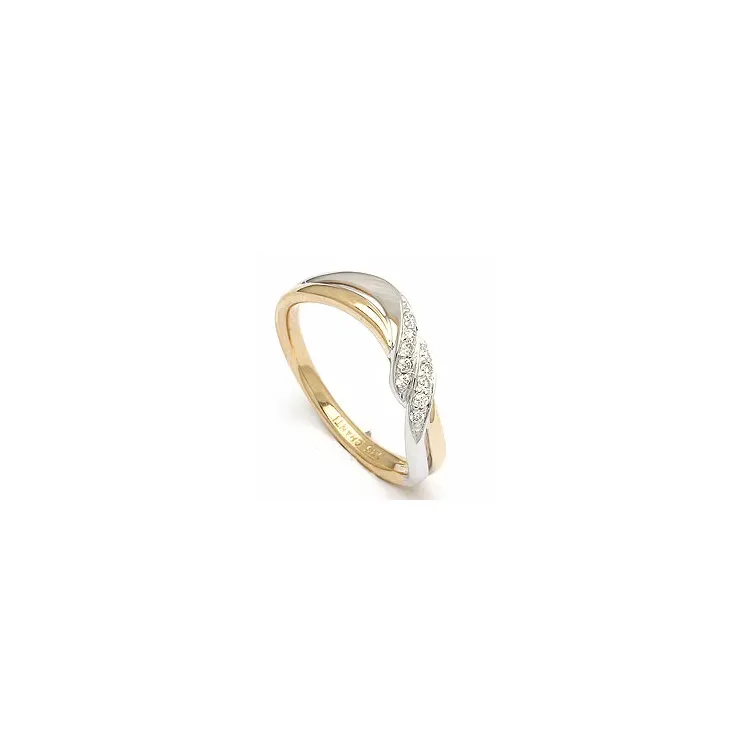 Diamantring i 14 karat gull og hvitt gull 0,09 ct