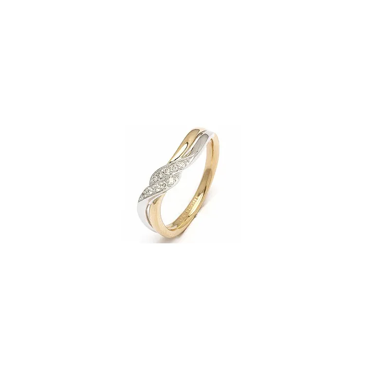 Diamantring i 14 karat gull og hvitt gull 0,09 ct
