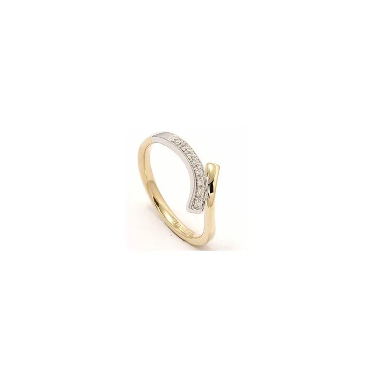 Abstrakt gull ring i 14 karat gull og hvitt gull 