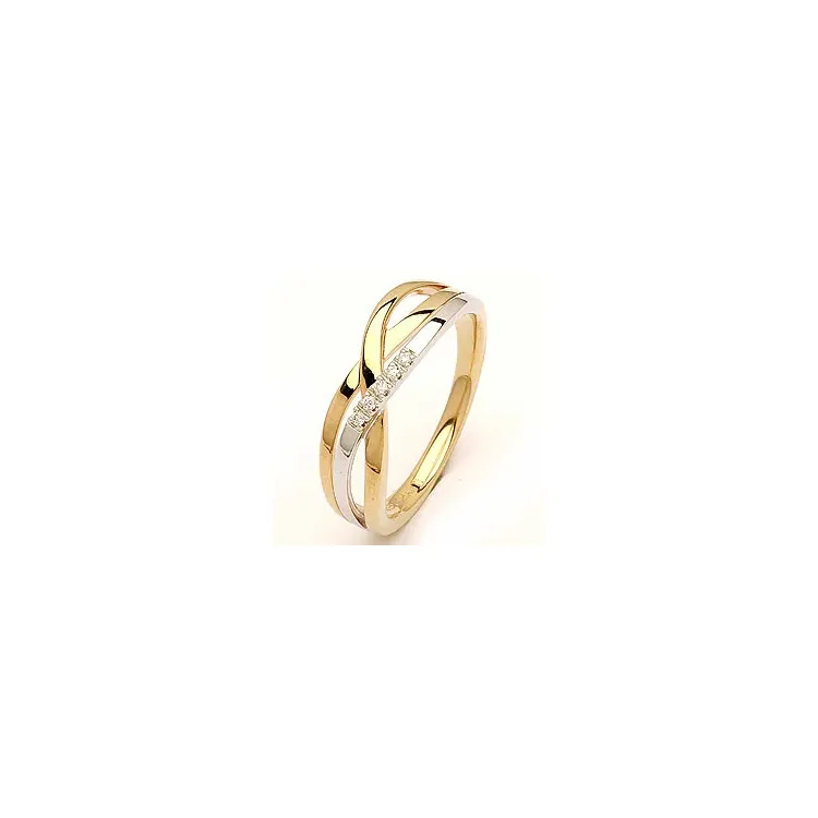 diamantring i 14 karat gull og hvitt gull 0,03 ct