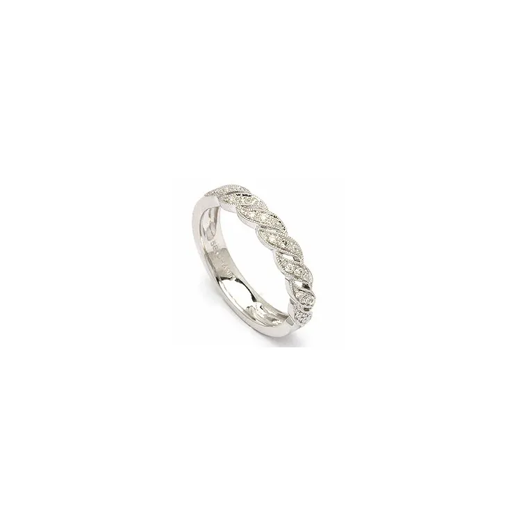 Diamantring i 14 karat hvitt gull 0,13 ct