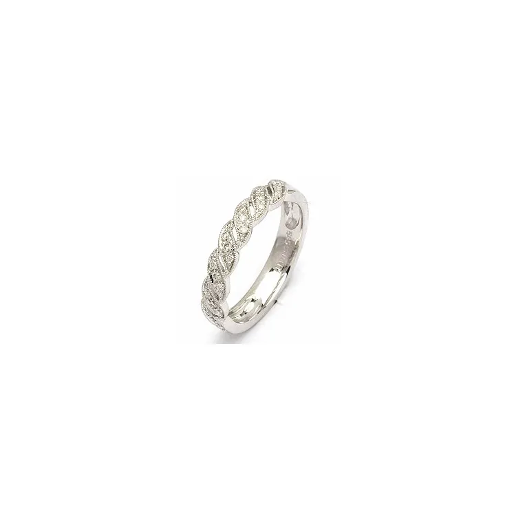 Diamantring i 14 karat hvitt gull 0,13 ct