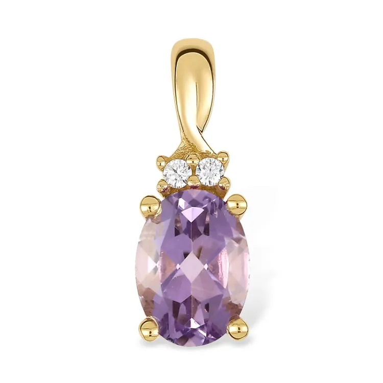 lilla ametyst anheng i 9 karat gull - Gold Collection
