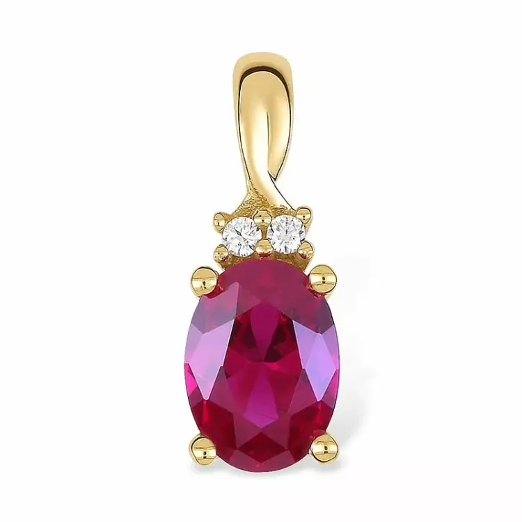 rød rubin anheng i 9 karat gull - Gold Collection