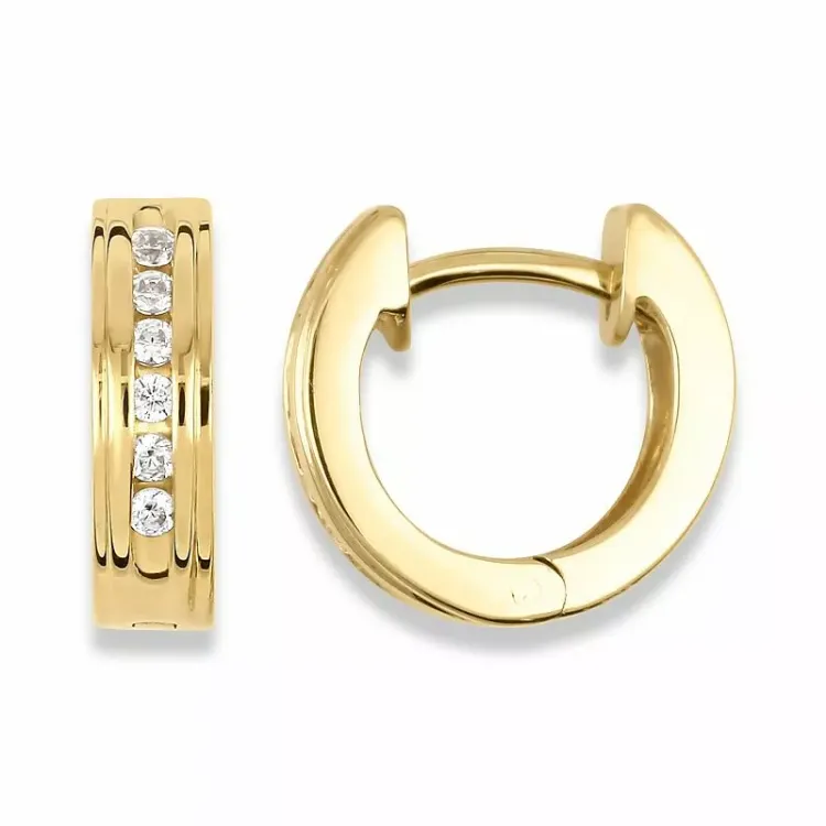 kreoler i 9 karat gull med zirkon - Gold Collection