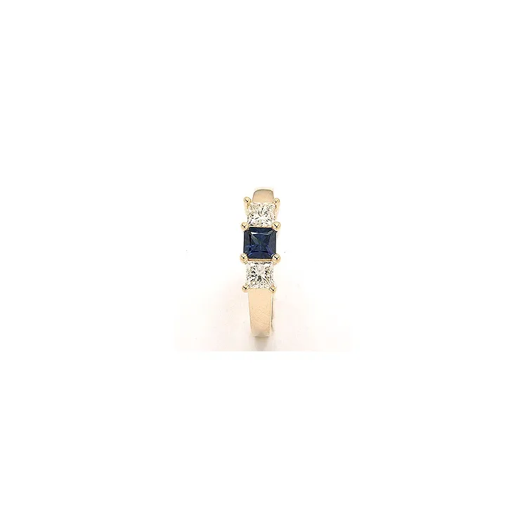 Safir ring i 14 karat gull 0,52 ct 0,36 ct
