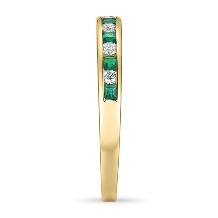 Smaragd gull ring i 14 karat gull 0,11 ct 0,21 ct