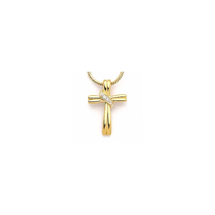kors zirkon anheng i 9 karat gull