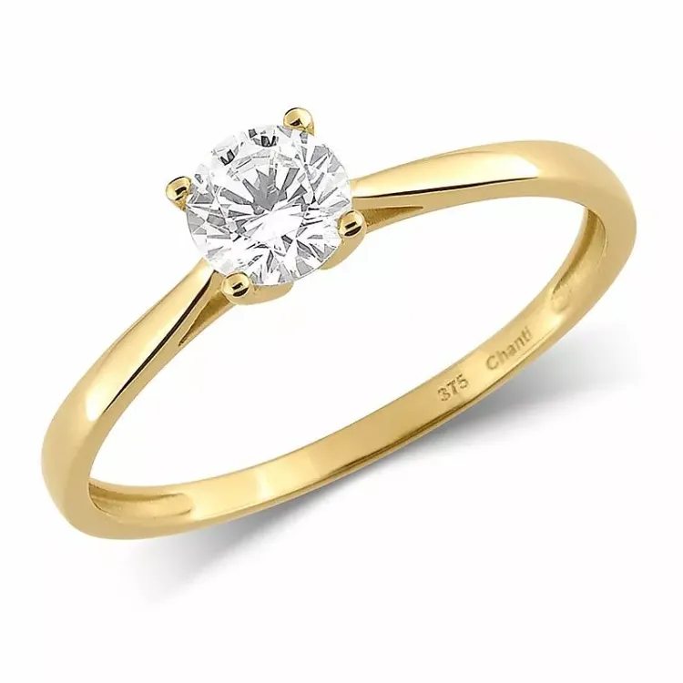 solitairering i 9 karat gull - Gold Collection