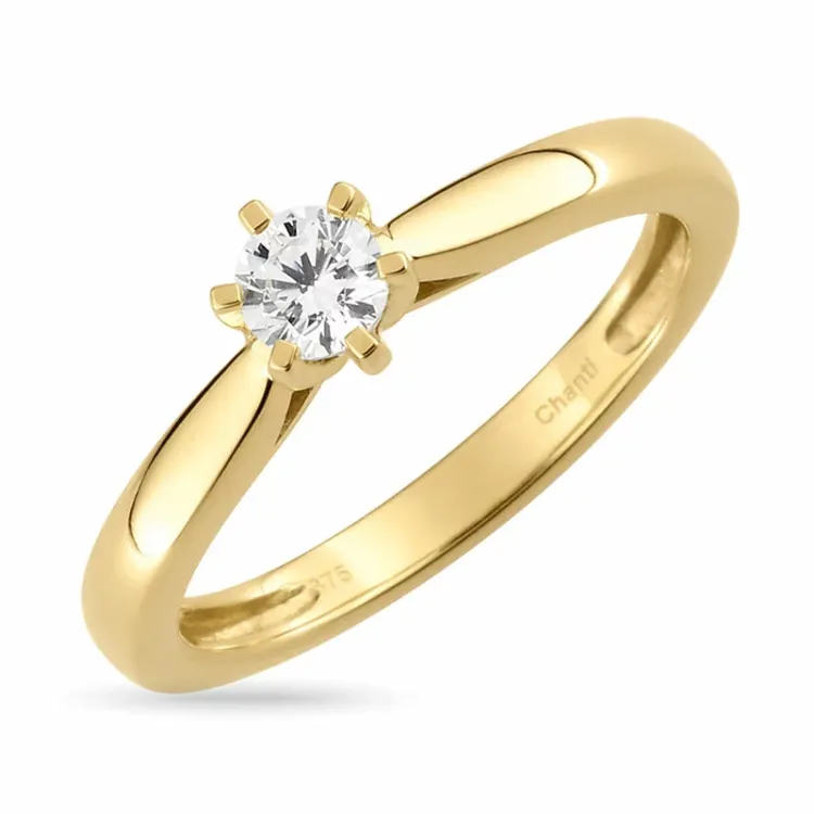solitairering i 9 karat gull - Gold Collection