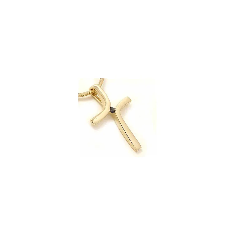 Kors safir anheng i 14 karat gull 0,04 ct
