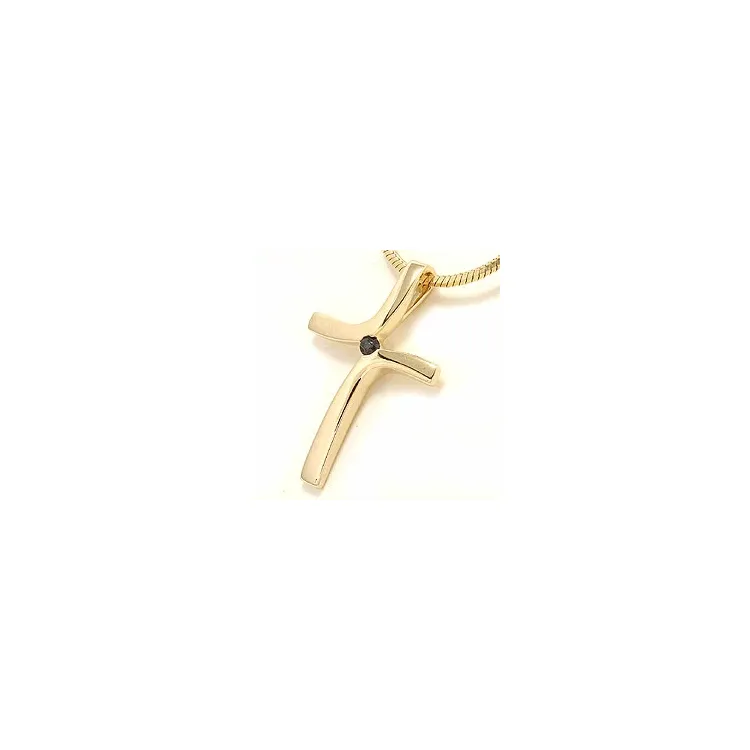 Kors safir anheng i 14 karat gull 0,04 ct