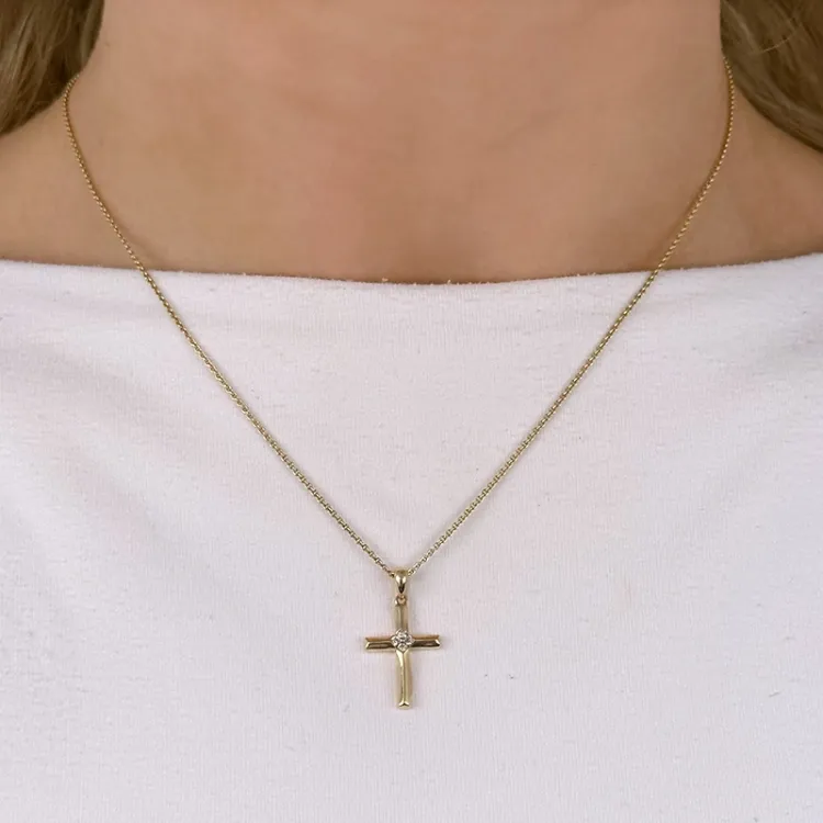 kors anheng i 14 karat gull 0,08 ct