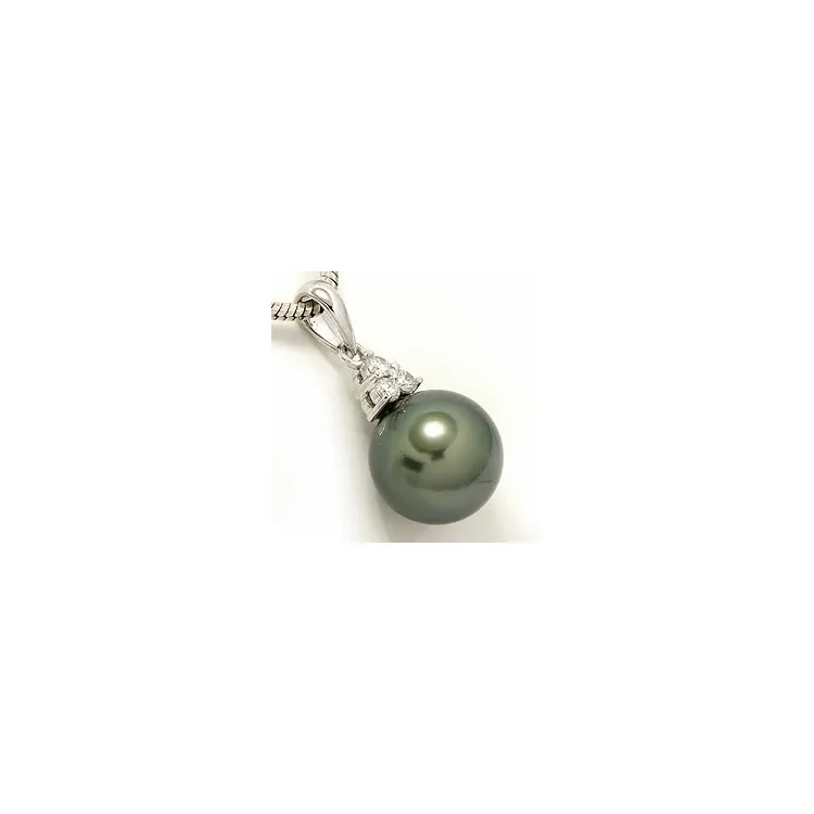 perle anheng i 14 karat hvitt gull 0,12 ct