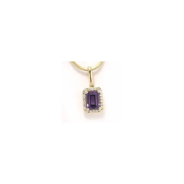 ametyst anheng i 14 karat gull 0,11 ct 1,00 ct