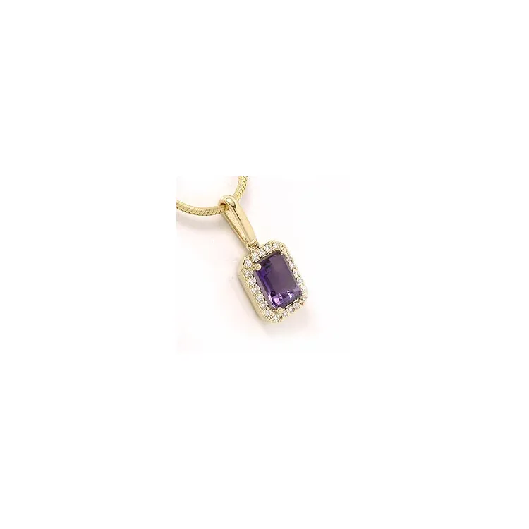 ametyst anheng i 14 karat gull 0,11 ct 1,00 ct