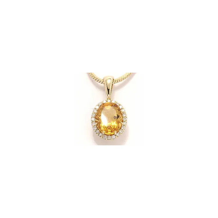 Citrin anheng i 14 karat gull 0,12 ct