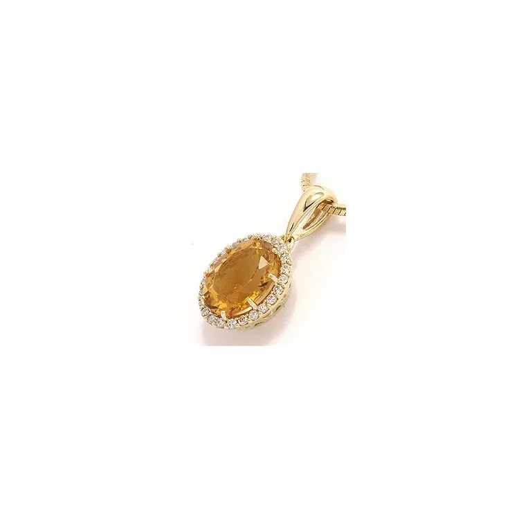 Citrin anheng i 14 karat gull 0,12 ct