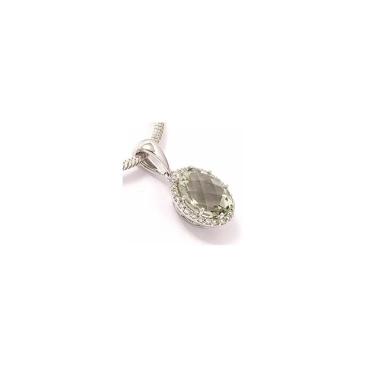ametyst diamantanheng i 14 karat hvitt gull 0,12 ct 2,00 ct