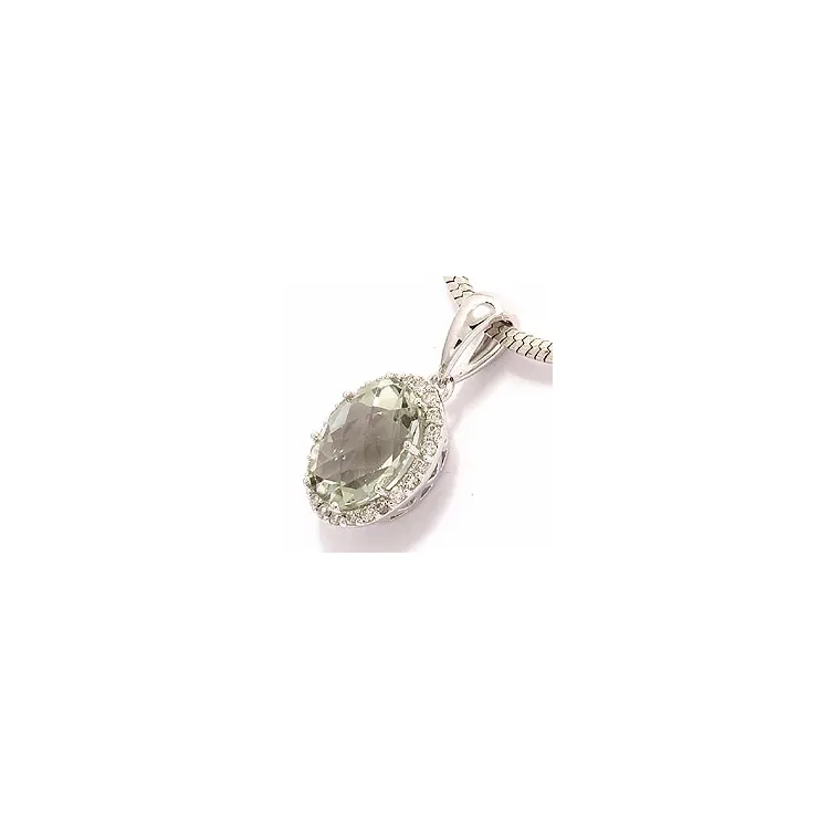 ametyst diamantanheng i 14 karat hvitt gull 0,12 ct 2,00 ct