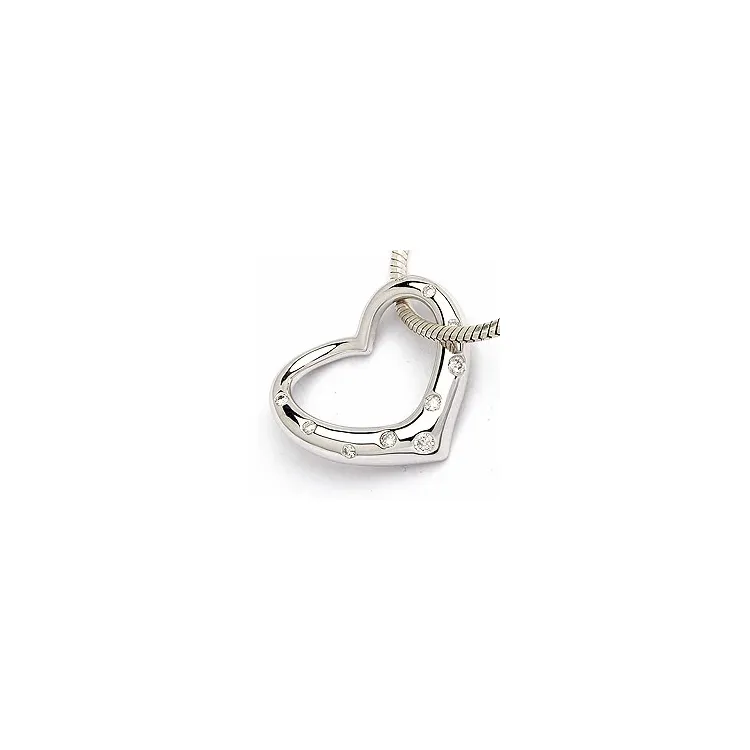 hjerte anheng i 14 karat hvitt gull 0,12 ct