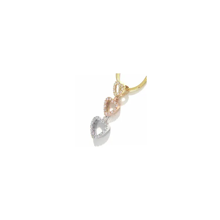 hjerte diamant anheng i 14 karat gult, hvitt og rødt gull 0,17 ct