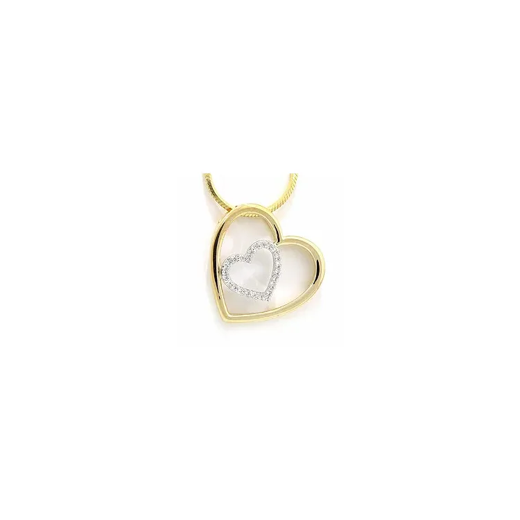 diamantanheng i 14 karat gull og hvitt gull 0,12 ct