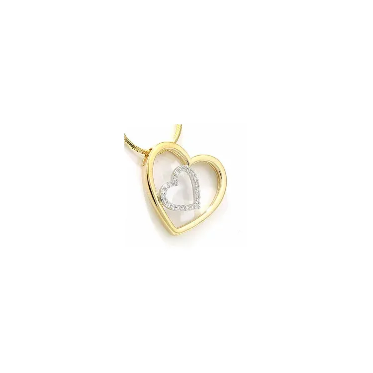 diamantanheng i 14 karat gull og hvitt gull 0,12 ct