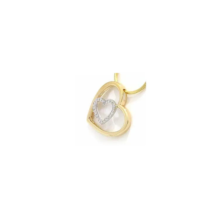 diamantanheng i 14 karat gull og hvitt gull 0,12 ct