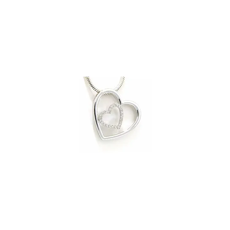 diamantanheng i 14 karat hvitt gull 0,12 ct