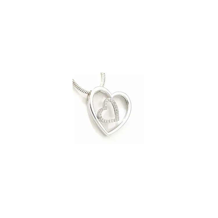 diamantanheng i 14 karat hvitt gull 0,12 ct