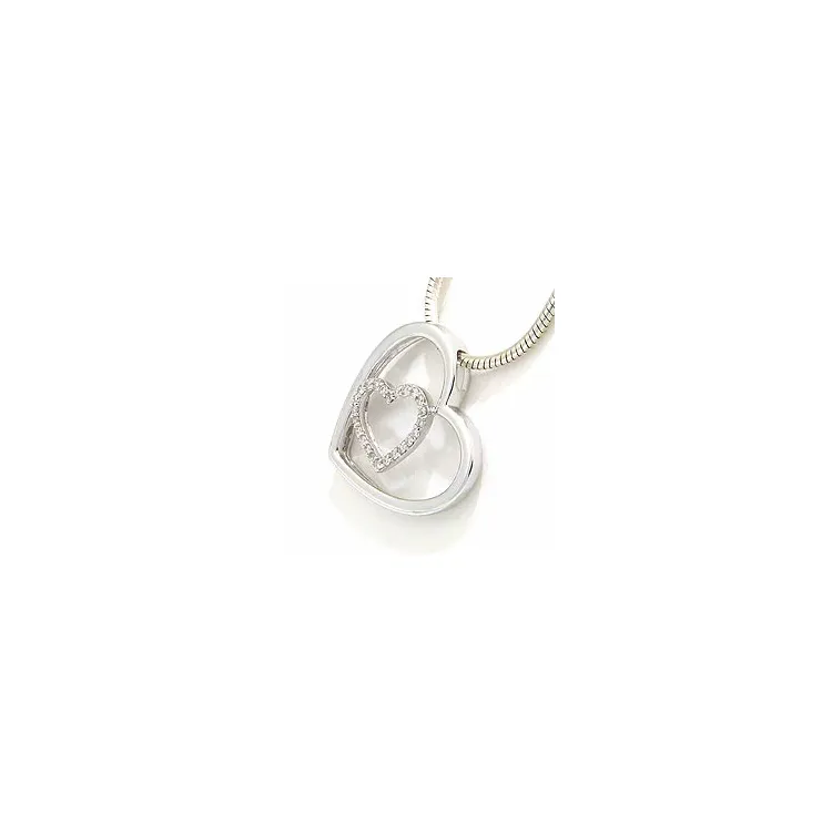 diamantanheng i 14 karat hvitt gull 0,12 ct