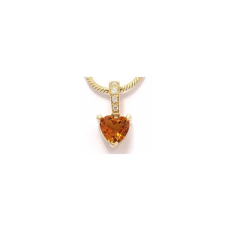 citrin anheng i 14 karat gull 0,03 ct